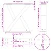 vidaXL Noge za klubsko mizico 2 kosa črne 40 x (30-31,3) cm jeklo
