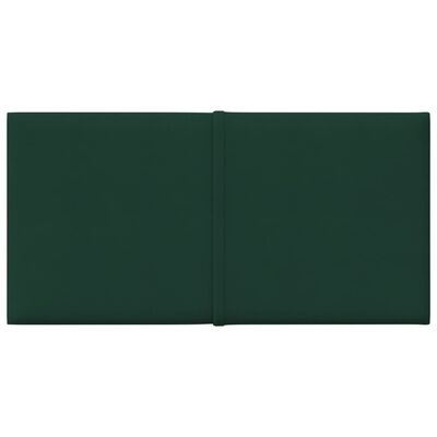 vidaXL Stenski paneli 12 kosov temno zeleni 30x15 cm blago 0,54 m²