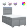 vidaXL Boxspring postelja z vzmetnico svetlo siva 120x190 cm blago