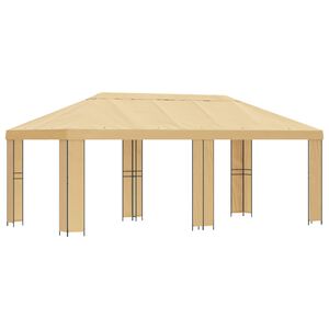 vidaXL Vrtna paviljon 6 x 3 m Krem Poliester in jeklo 190 gsm