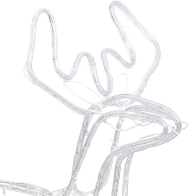 vidaXL Figura severni jelen z gibljivo glavo toplo bel 76x42x87 cm
