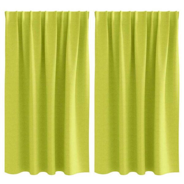 vidaXL Zavese za zatemnitev z obroči 2 pcs Zelena 140 x 140 cm