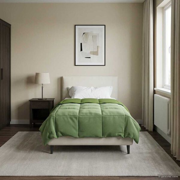 vidaXL Poletna odeja &Scaron;onerisan Zelena 135 x 220 cm Mikrovlakna