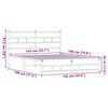 vidaXL Kovinski posteljni okvir brez vzmetnice rjavi hrast 135x190 cm
