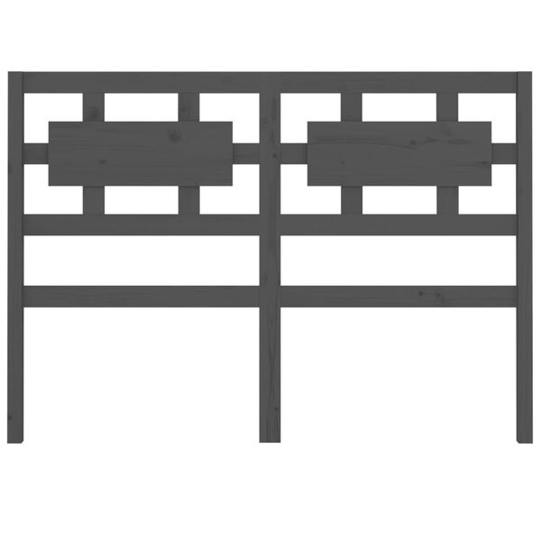 vidaXL Posteljno vzglavje sivo 145,5x4x100 cm trdna borovina