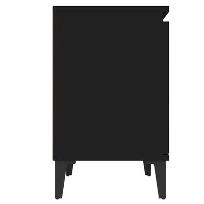 vidaXL Nočne omarice s kovinskimi nogami črne 40x30x50 cm