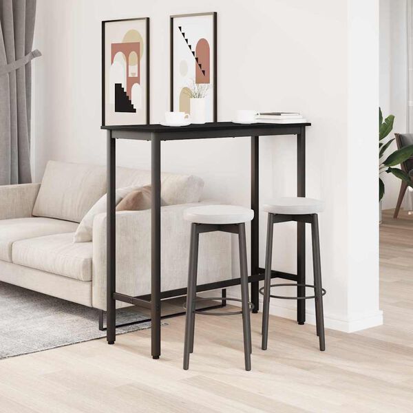 vidaXL miza Črna Orehovina 100 x 40 x 100,5 cm Inženirski les in jeklo