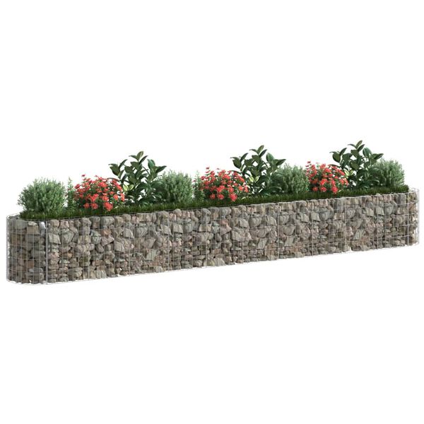 vidaXL Visoka greda gabion pocinkano železo 400x50x50 cm