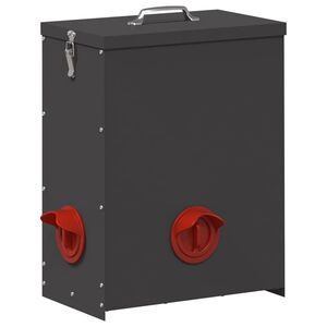 vidaXL Hranilnik za pi&scaron;čance Črna 32,5 x 20,5 x 43 cm 25 kg
