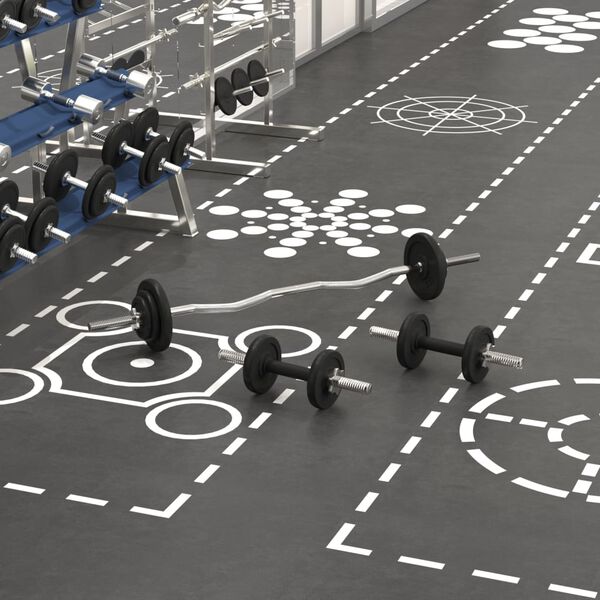 vidaXL Komplet uteži in palic 30 kg lito železo