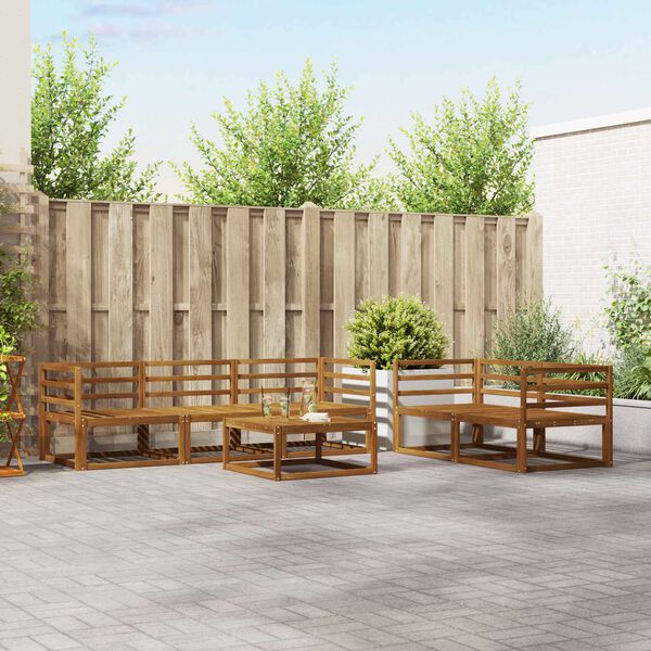 vidaXL Zunanja garnitura za sedenje 6 pcs Naravna Masiven les akacije