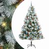 vidaXL Umestno božično drevo z LED lučmi Zelena in bela 240 cm