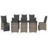 vidaXL Komplet za jedilnico v vrtu z blazino 9 pcs Siva Poly ratan