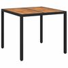 vidaXL Vrtna miza Črna 90 x 90 x 75 cm poli ratan