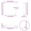 vidaXL Noge za jedilno mizo v obliki črke V, 3 kosi, bele, 90 x (72-73,3) cm, jeklo