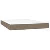 vidaXL Box spring postelja z vzmetnico taupe 140x200 cm blago