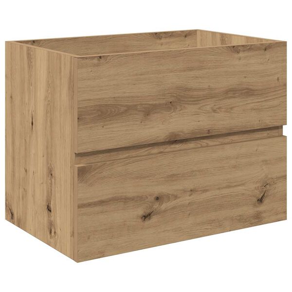 vidaXL omarica za umivalnik z vgrajenim umivalnikom pipo Artisan Oak