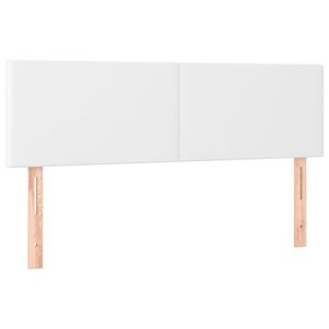 vidaXL Posteljno vzglavje bela 144x5x78/88 cm umetno usnje