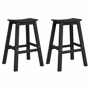 vidaXL Barski stol 2 pcs Črna 52 x 43 x 73,5 cm HDPE