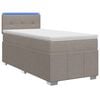 vidaXL Postelja boxspring z vzmetnico Taupe 100 x 200 cm Blago