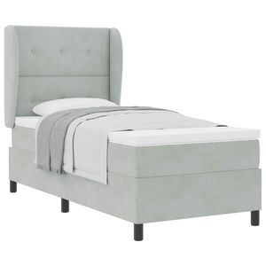 vidaXL Postelja z vzmetnico Svetlo siva 200 x 80 cm Poliester