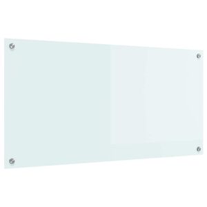 vidaXL Zaščita za kuhinjo Bela 100 x 50 cm kaljeno steklo