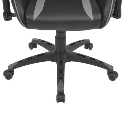 vidaXL Pisarniški stol s športnim sedežem umetno usnje sive barve