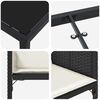 vidaXL Komplet za jedilnico v vrtu z blazino 9 pcs Črna poli ratan
