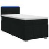 vidaXL Postelja boxspring z vzmetnico Črna 90 x 190 cm Blago