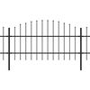 vidaXL Vrtna ograja s suličastim vrhom jeklo 537x100 cm črna