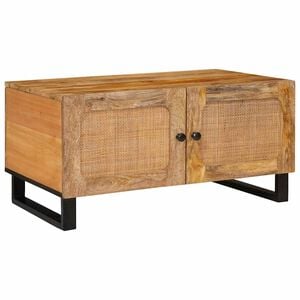 vidaXL Klubska miza Naravna 80 x 50 x 40 cm Masiven les manga