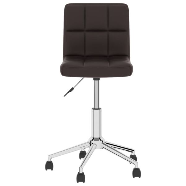 vidaXL Vrtljiv pisarni&scaron;ki stol rjavo umetno usnje