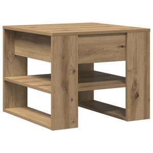 vidaXL Klubska mizica artisan hrast 55,5x55x45 cm inženirski les