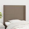 vidaXL Vzglavje z u&scaron;esi taupe 103x16x118/128 cm blago