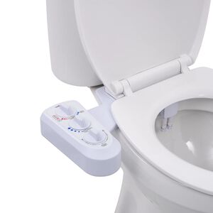 vidaXL Bide nastavek za WC desko z dvema &scaron;obama za vročo in mrzlo vodo
