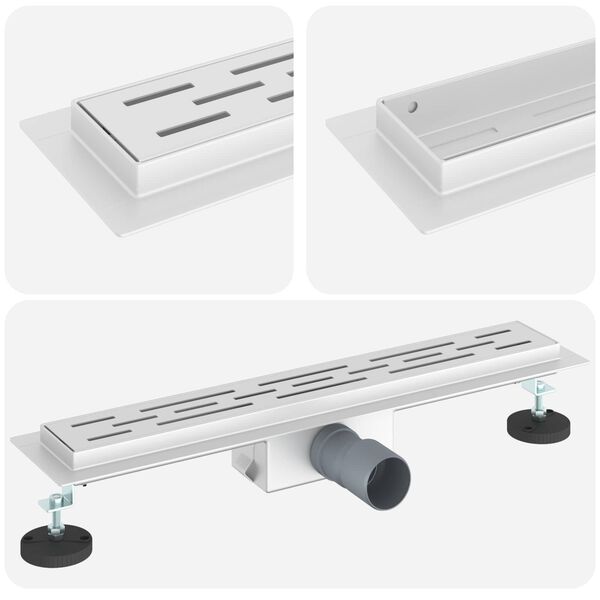 vidaXL Odvod za prho z linijskim dizajnom srebrna 50 cm