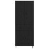 vidaXL Visok predalnik s predalom 2 pcs Črna Orehovina Konstruiran les