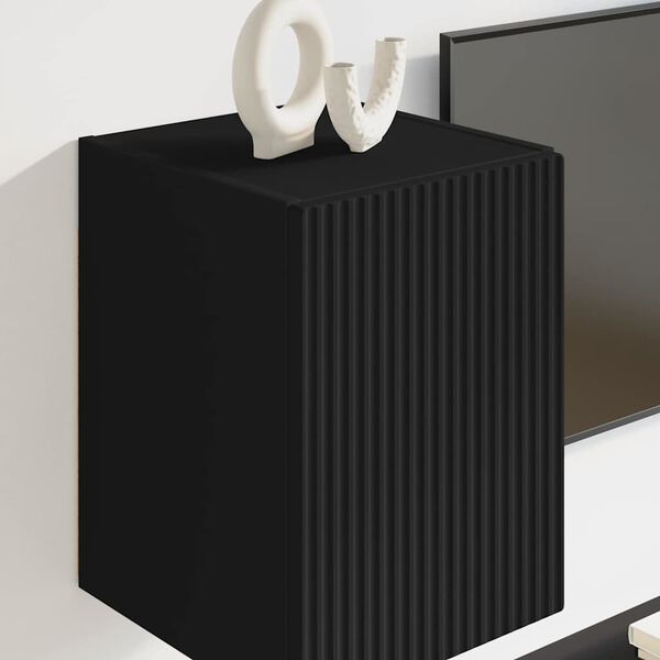vidaXL TV stenska omara Črna 30 x 31 x 40 cm Konstruiran les