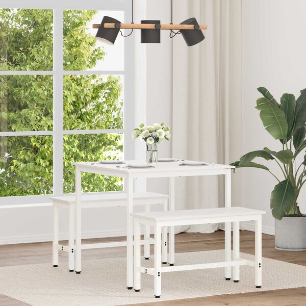 vidaXL Jedilna miza Bela 80 x 80 x 75 cm Masivno borovo les