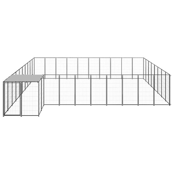vidaXL Pasji boks črn 25,41 m² jeklo