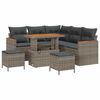 vidaXL Vrtna sedežna garnitura 8 pcs Siva poli ratan