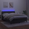 vidaXL Box spring postelja z vzmetnico LED temno siva 140x190 cm žamet