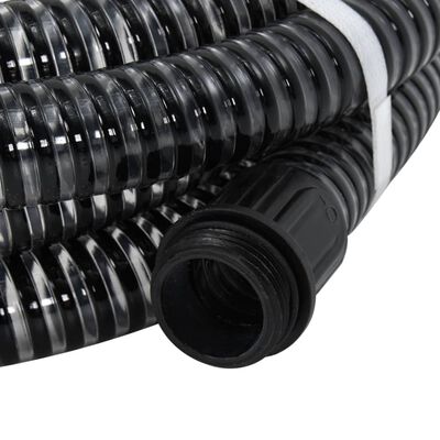 vidaXL Sesalna cev z medeninastimi priključki črna 1,1" 25 m PVC