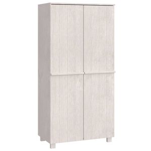 vidaXL Garderobna omara HAMAR bela 89x50x180 cm trdna borovina