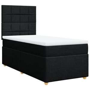 vidaXL Box spring postelja z vzmetnico črna 80x200 cm blago