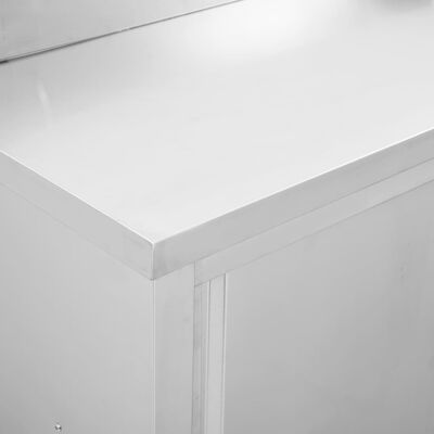 vidaXL Delovna miza z drsnimi vrati 120x50x(95-97) cm nerjaveče jeklo