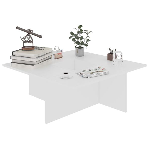 vidaXL Klubska mizica bela 79,5x79,5x30 cm iverna plošča