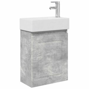 vidaXL Kopalni&scaron;ka omarica s tapo Betonsko siva 45,5 x 22,5 x 84 cm