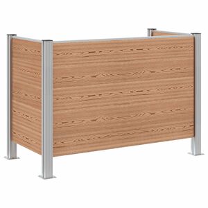 vidaXL Ograja za ko&scaron; za smeti Rjava 161 x 85 x 115 cm Aluminij in WPC