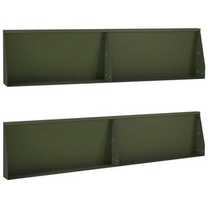 vidaXL Zadrževanje stene 4 kos 100 x 12 x 30 cm Jeklo Olivno zelena